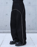 REFLECTIVE CURVED WIDE TRACK PANTS