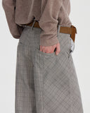 PLAID WIDE LEG TROUSERS