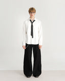 XEQUATION BLACK WHITE TEXTURED SHIRT