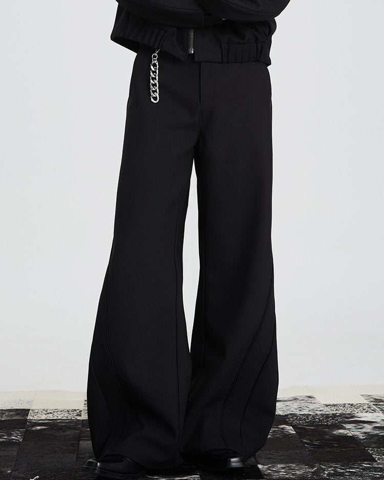 CURVED WIDE FIT PANTS