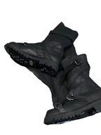 BLACK STRAP BIKER WORK BOOTS