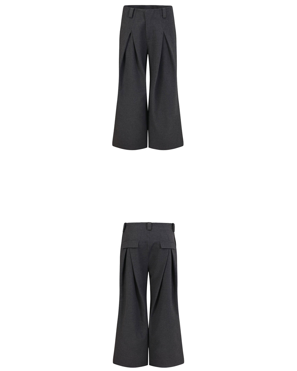WAIST PLEATED WIDE TROUSERS
