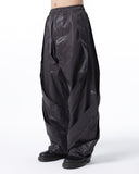 SPIRAL DRAPED WAXED PANTS