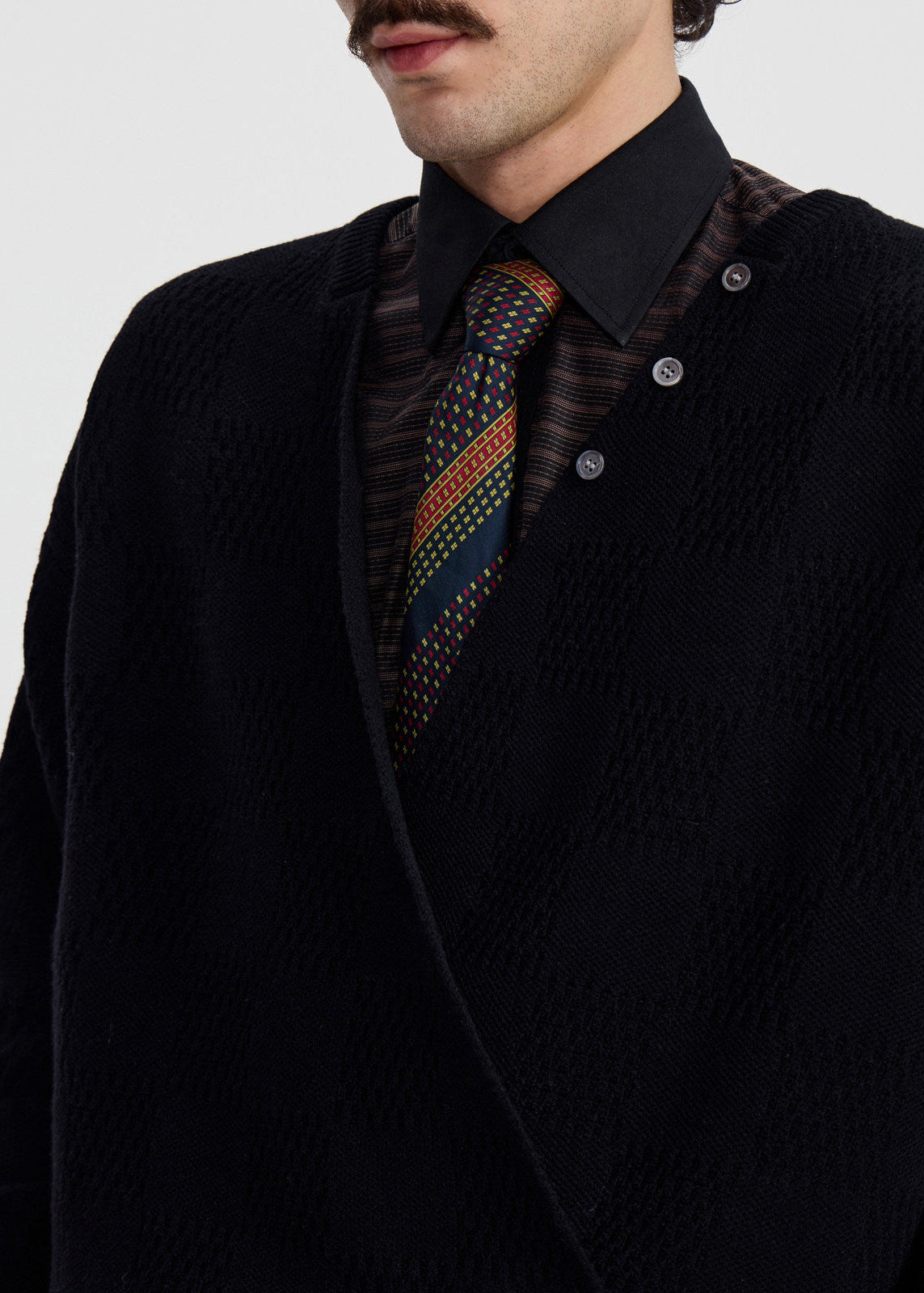 SCRIPT-X WOOL WRAP CARDIGAN
