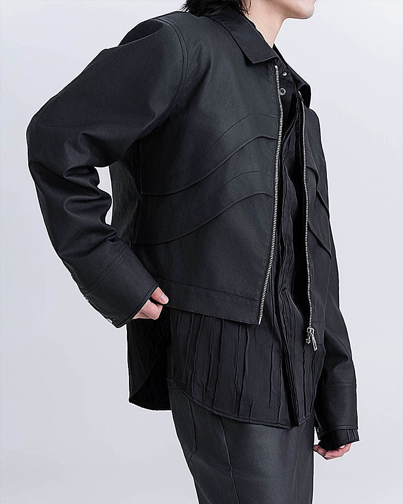 CHAQUETA BIKER ACOLCHADA DE CERA XEQUATION
