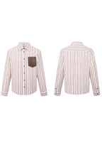 SCRIPT-X STRIPE EMBROID SHIRT