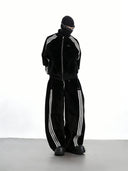 XCULTURE LUXURY 3-STRIPE STAND COLLAR CROPPED JACKET SET