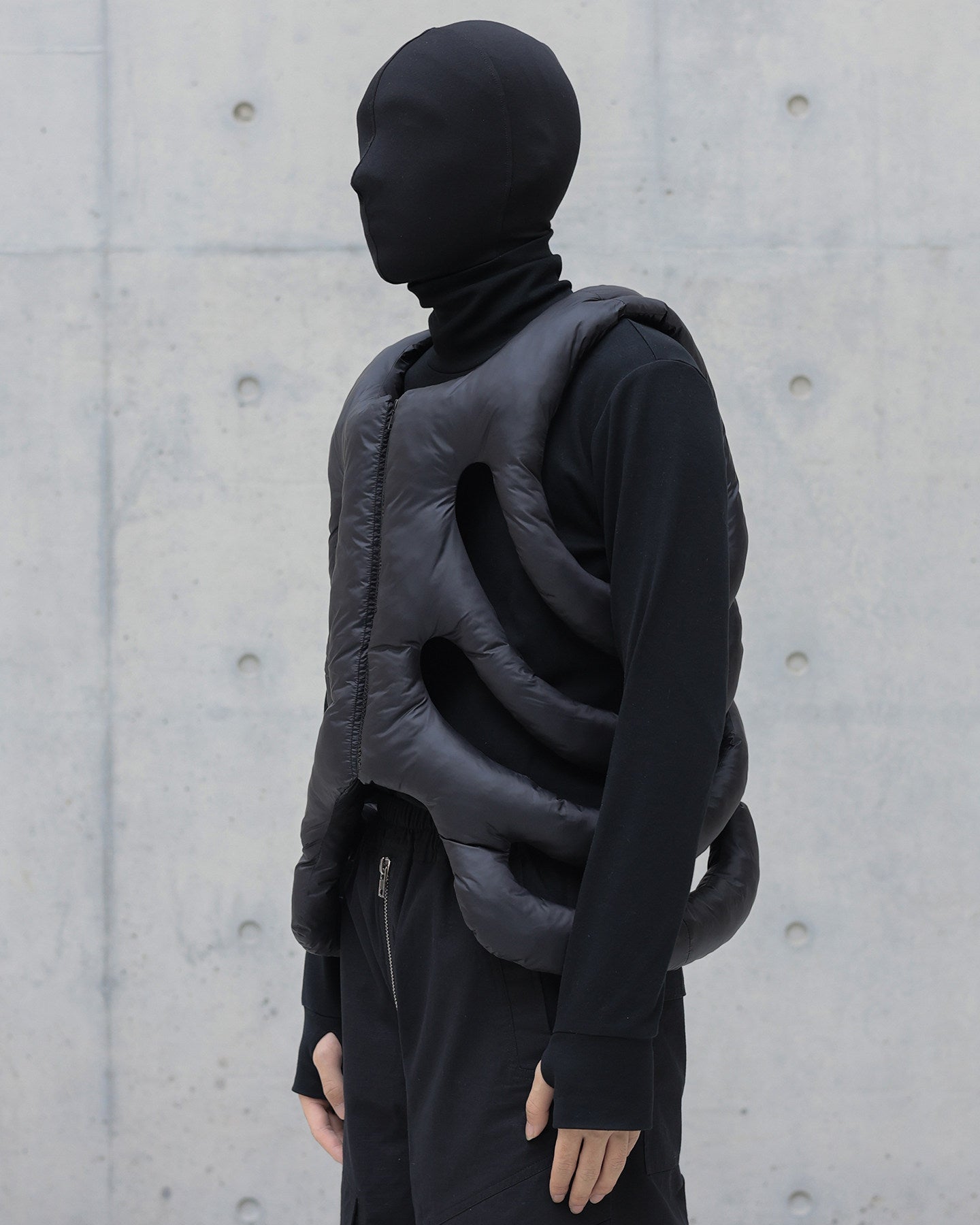 Black Padded Alien Exoskeleton Vest | OFFCULTURE