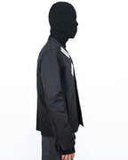 TECH CROPPED METAL PATCH DARK BIKER JACKET