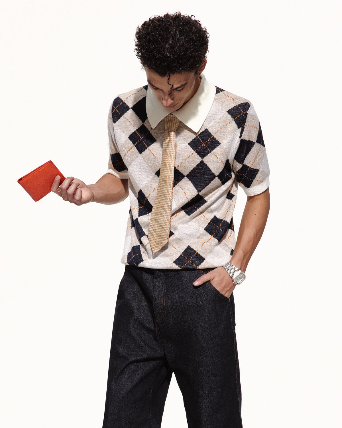 SCRIPT-X ARGYLE WOOL POLO