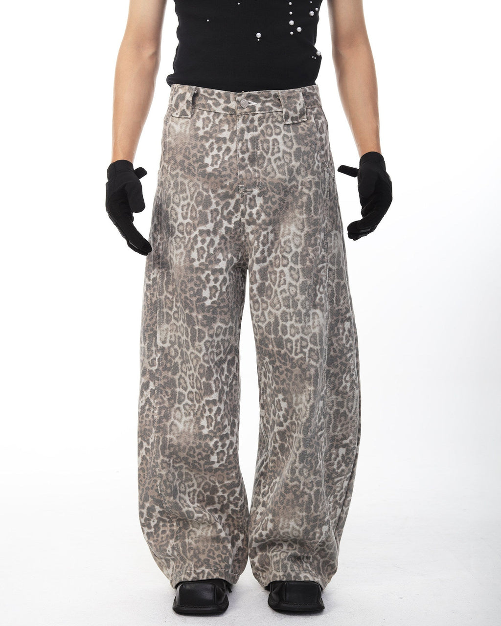 LEOPARD WIDE JEANS