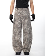 LEOPARD WIDE JEANS
