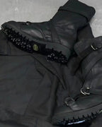 BLACK STRAP BIKER WORK BOOTS