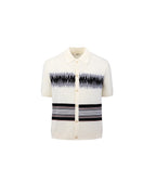 SCRIPT-X WOOL WAFFLE POLO CARDIGAN