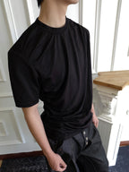 OFF/SC ICE SILK WAVED PLEATED AVANT-GARDE TEE