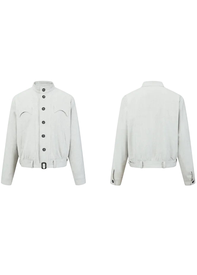 SCRIPT-X PLAID BELTED JACKET