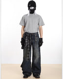 STUDDED DECONSTRUCTED SLIM FIT CREW TEE