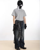 STUDDED DECONSTRUCTED SLIM FIT CREW TEE