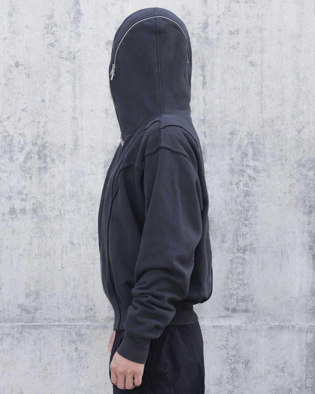 HOODED ZIP MASK OPIUM JACKET