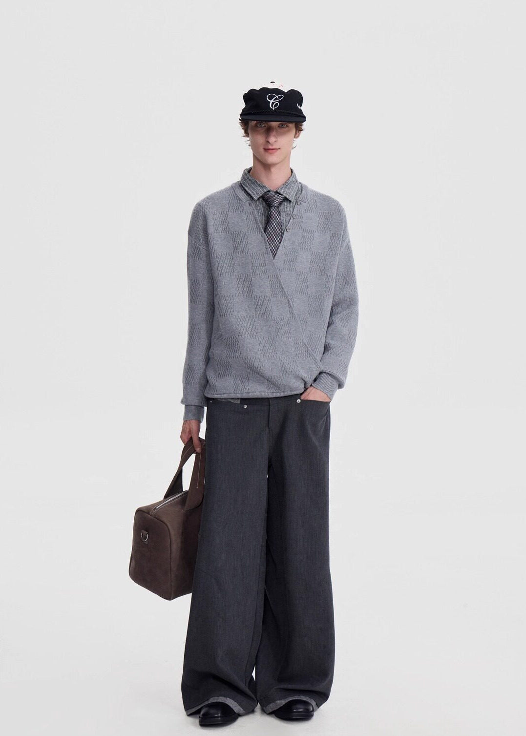 SCRIPT-X WOOL WRAP CARDIGAN