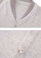 SCRIPT-X V-NECK BUTTON BOMBER JACKET