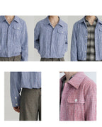 XEQUATION PLAID CRINKLE SHIRT JACKET