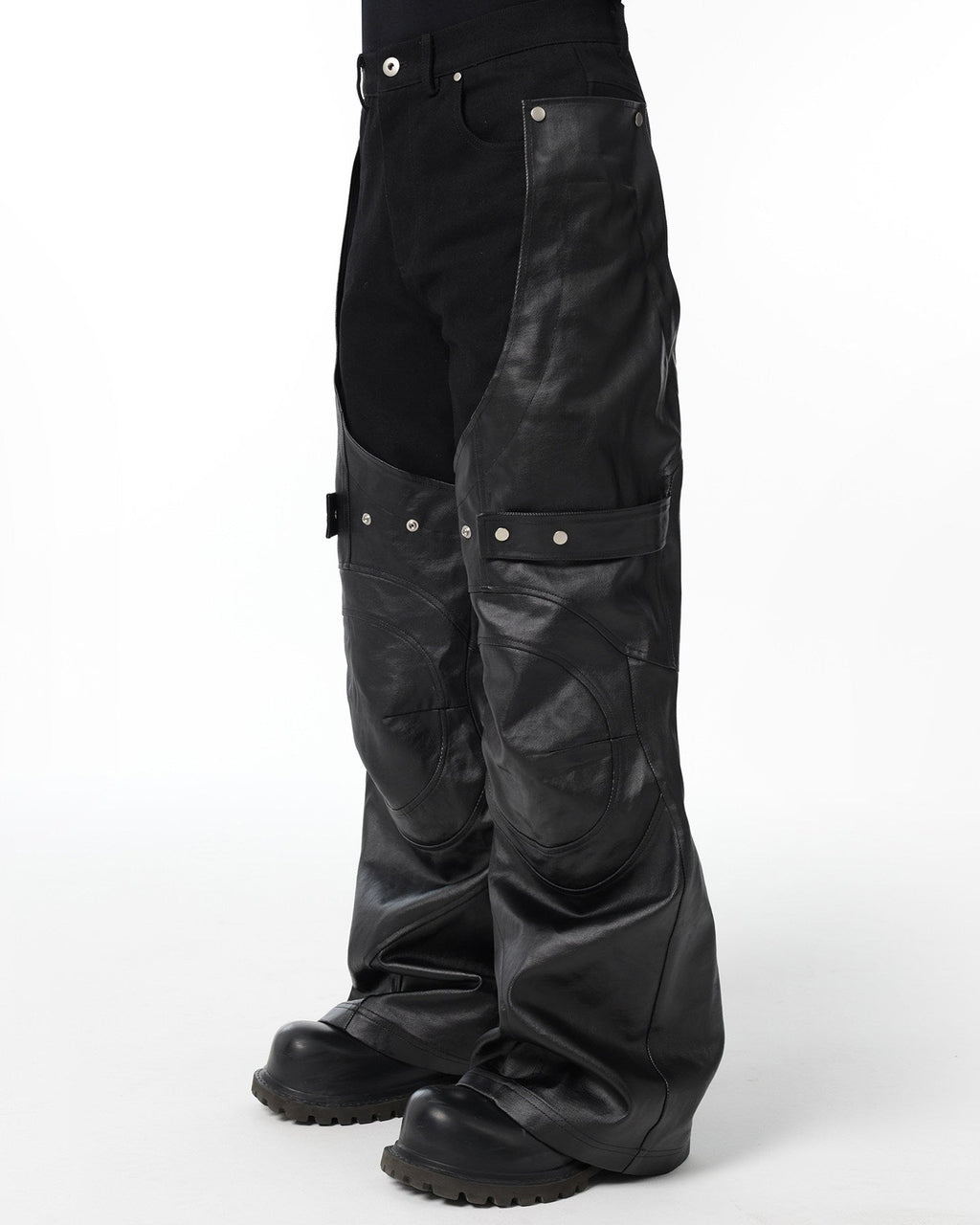 DECONSTRUCTED BIKER LAYERED PANTS