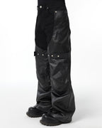 DECONSTRUCTED BIKER LAYERED PANTS