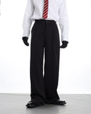RED WIDE LEG DRESS PANTS
