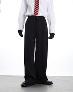 RED WIDE LEG DRESS PANTS