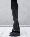 SPLIT LEATHER FLARE PANTS