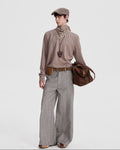 PLAID WIDE LEG TROUSERS