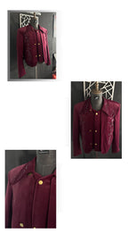 LUXURY COURT EMBROIDERED VELVET CROPPED PADDED JACKET