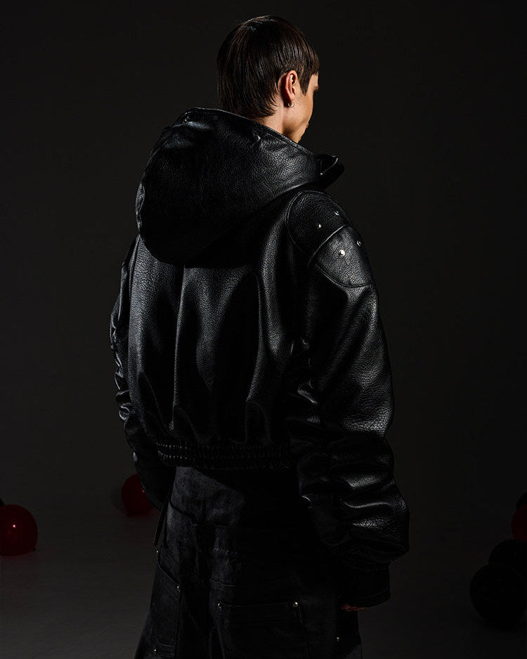 DETACHABLE HOODED BOMBER JACKET