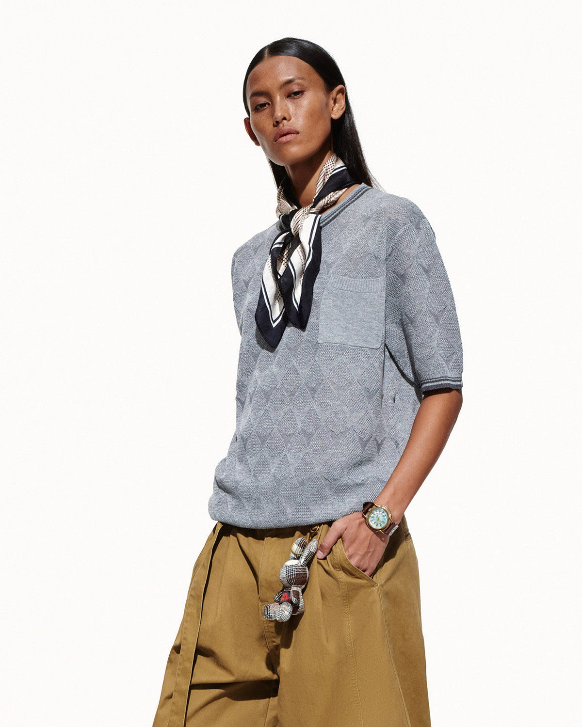 SCRIPT-X LINEN LYOCELL RIB TEE