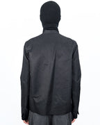 TECH CROPPED METAL PATCH DARK BIKER JACKET