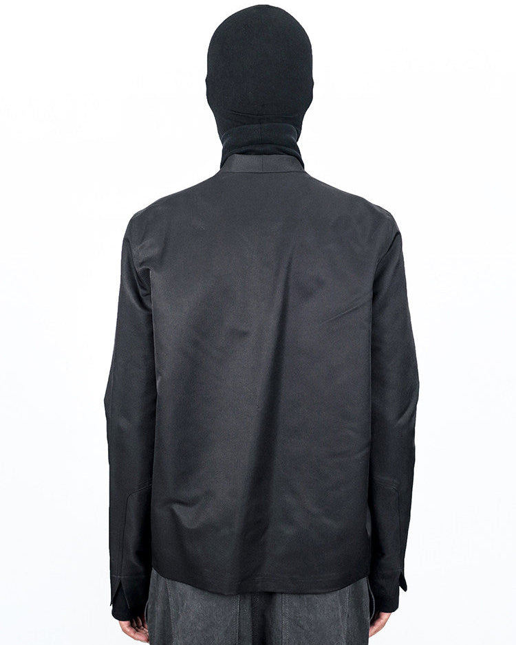 TECH CROPPED METAL PATCH DARK BIKER JACKET