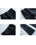 WAXED DARK FLARE PANTS