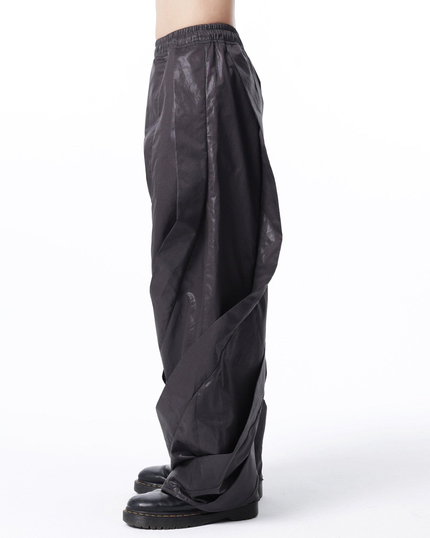 SPIRAL DRAPED WAXED PANTS