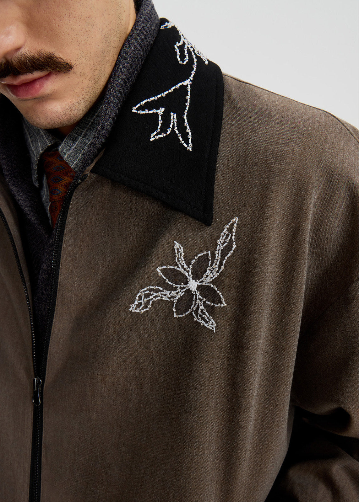 SCRIPT-X BEAD WOOL JACKET