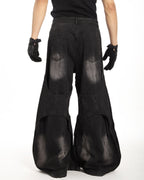 DECONSTRUCTED WIDE FLARE JEANS