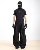 RED EMBROIDERY PIPED FITTED SPORT TEE