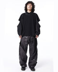 SPIRAL DRAPED WAXED PANTS
