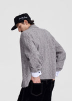 SCRIPT-X CABLE WOOL SWEATER