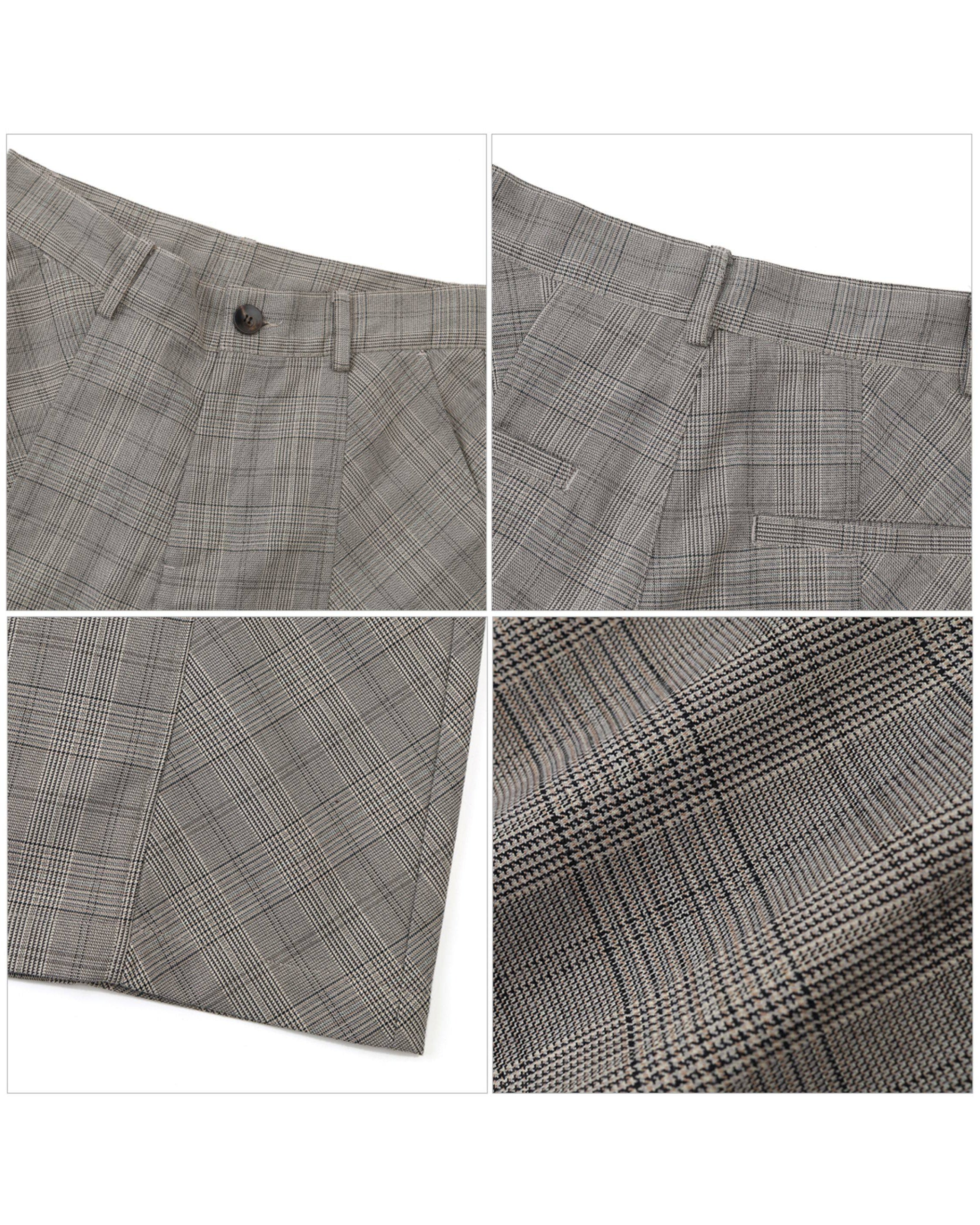 PLAID WIDE LEG TROUSERS