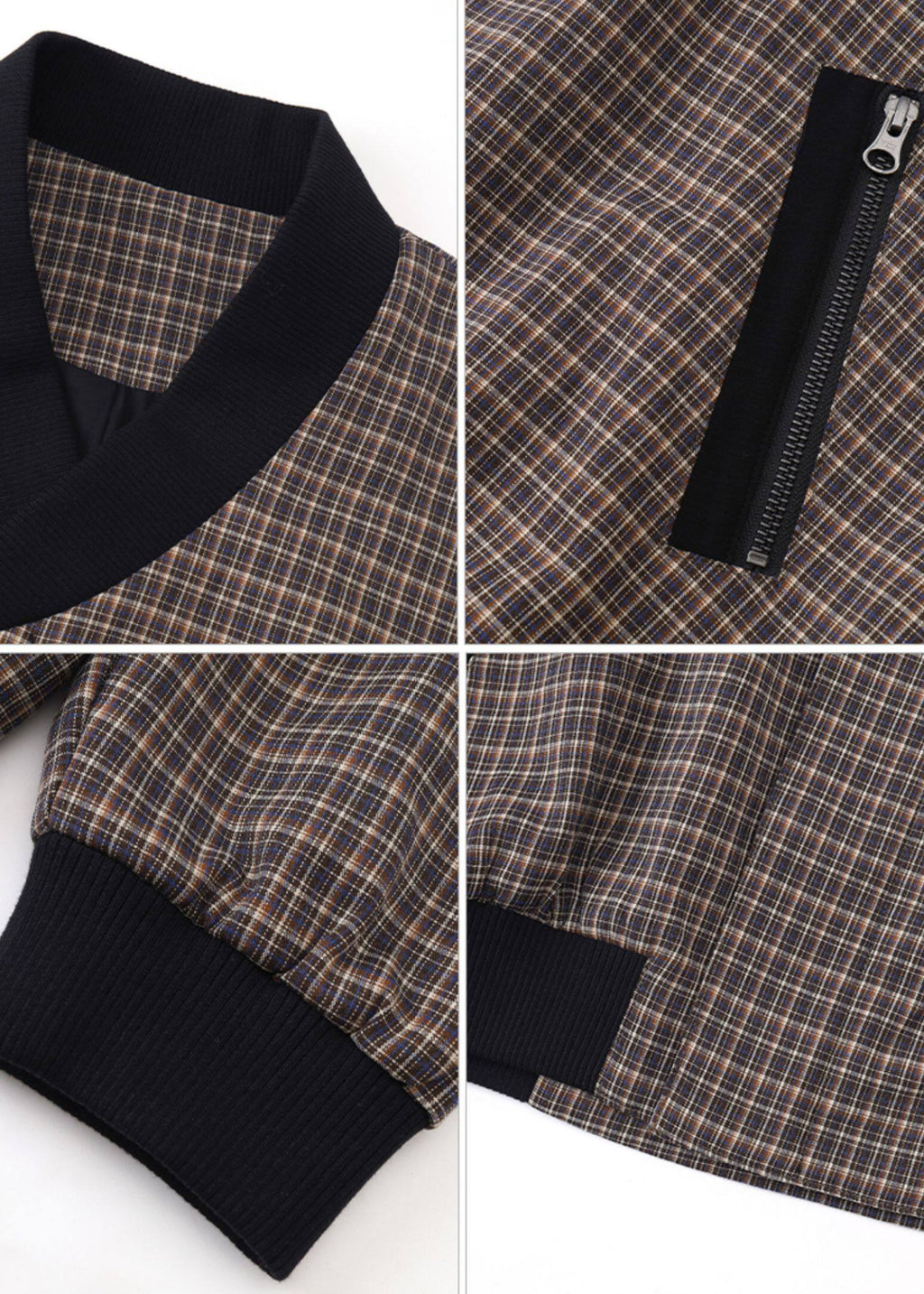 SCRIPT-X PLAID BOMBER JACKET