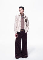 SCRIPT-X STRIPE EMBROID SHIRT