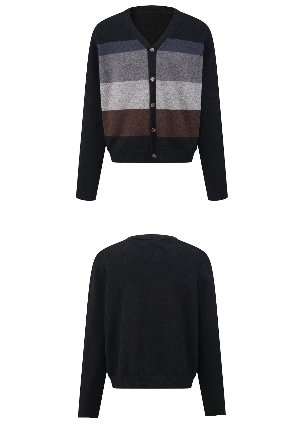 SCRIPT-X STRIPE WOOL CARDIGAN