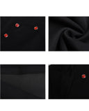 COLLAR RED STUDDED CREW NECK TEE