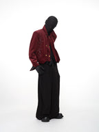 LUXURY COURT EMBROIDERED VELVET CROPPED PADDED JACKET